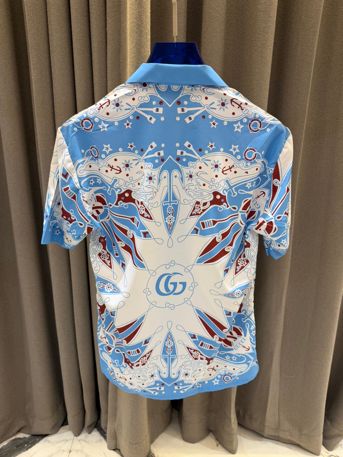 Gucci Premium Monogram Heritage Cuban Collar Printed Shirt