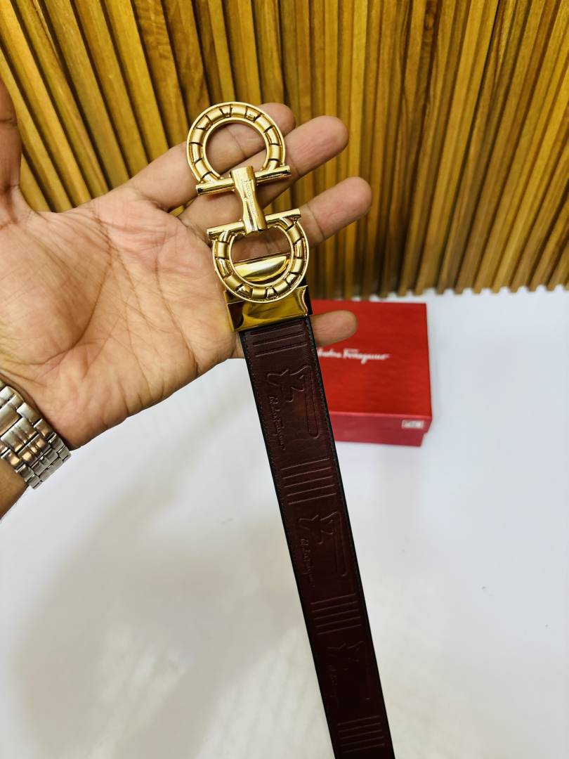 Salvatore Ferragamo Gancini Reversible Leather Premium Men's Belt