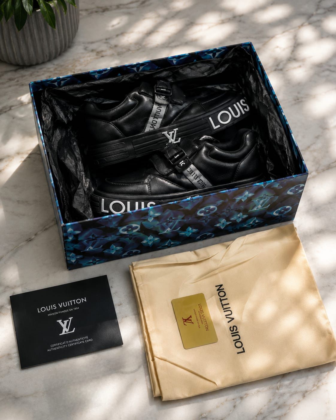 Louis Vuitton Maxi Trainer Black Padded Graphic Sole Luxury Sneakers