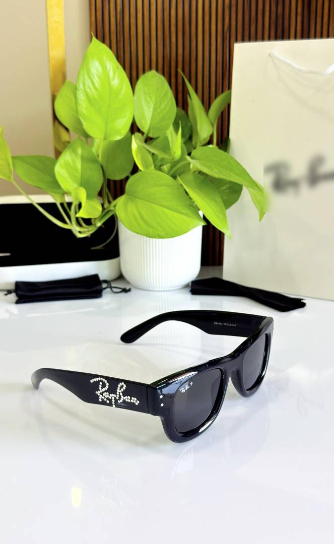Ray-Ban x AWGE Special Edition Rhinestone Wayfarer Sunglasses in Gloss Black