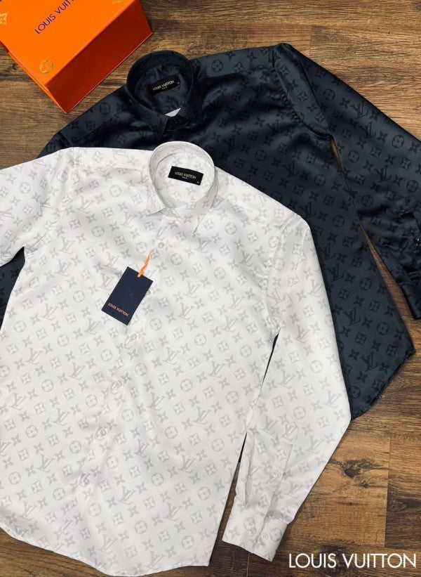 Louis Vuitton Imported Store Article Premium Shirt – White &amp; Black Edition