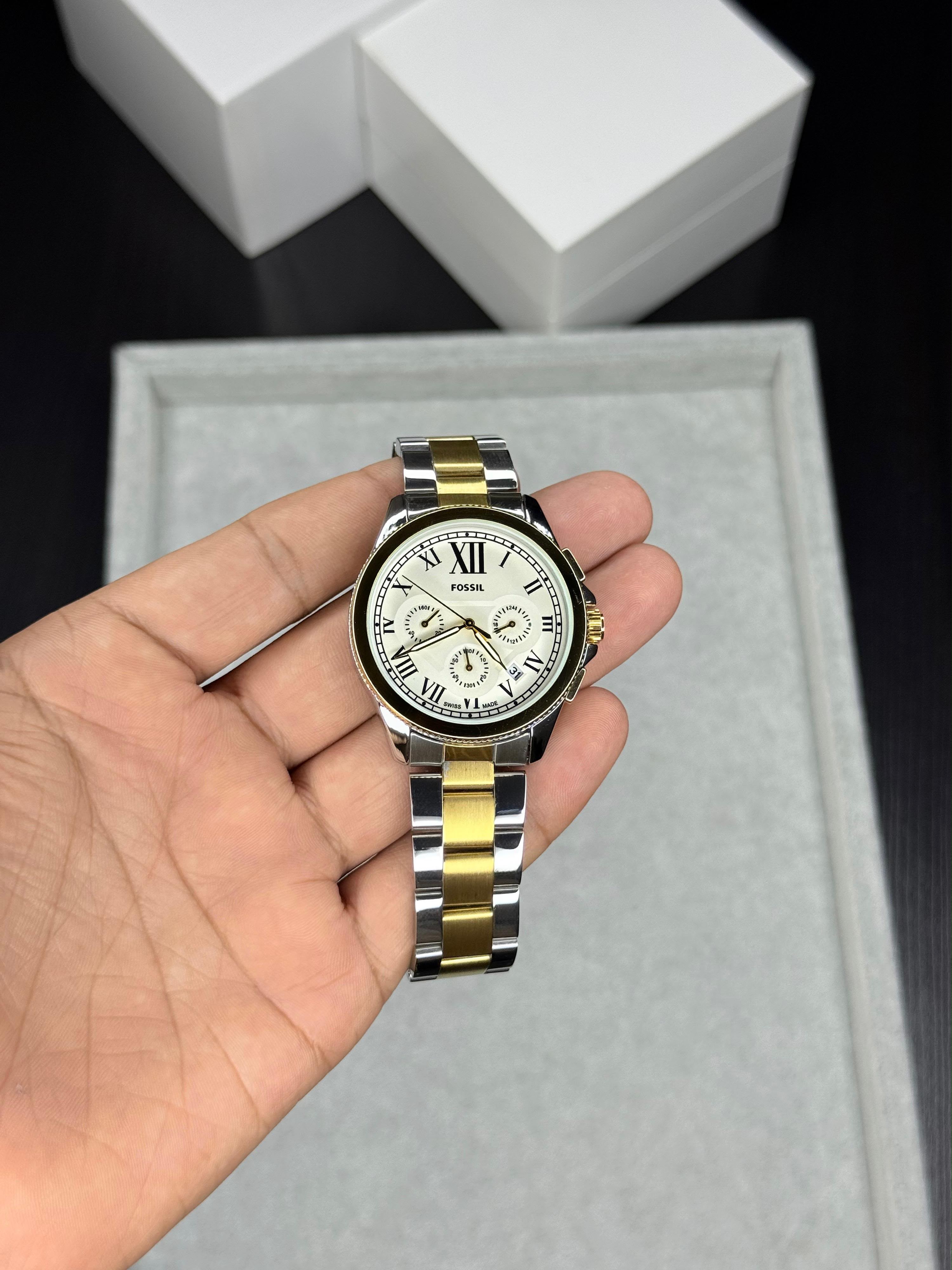 Fossil Grant Chronograph Two-Tone Silver & Gold Men's Watch