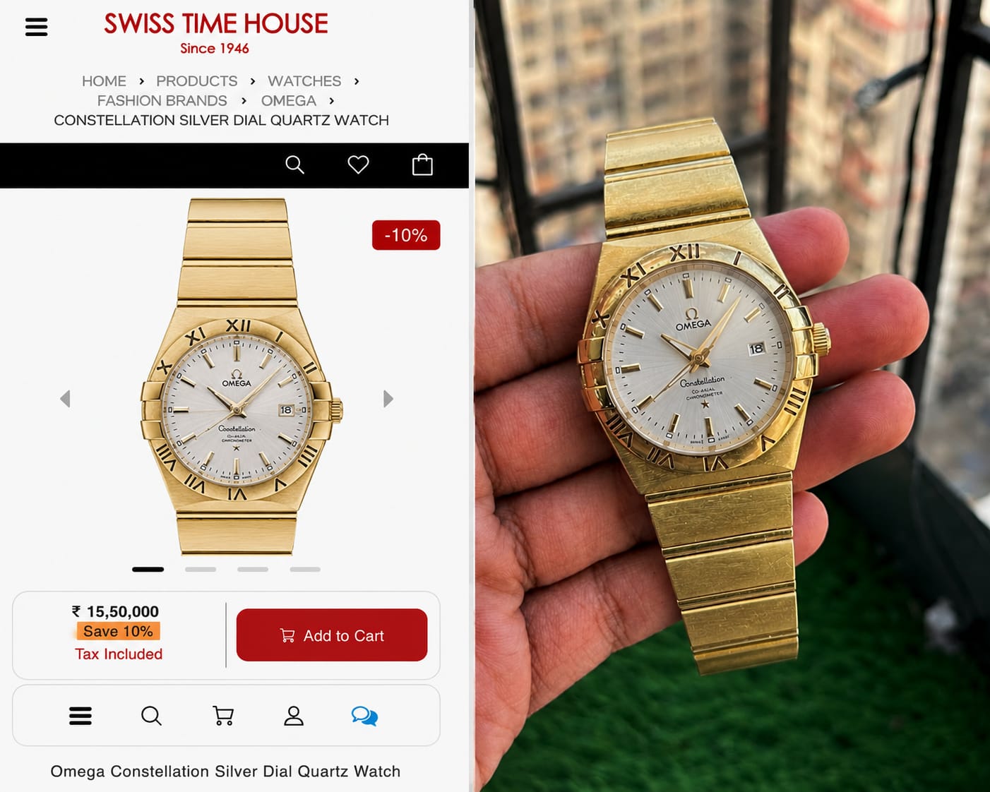 Omega Constellation Co-Axial Premium Gold Edition Men's Watch
