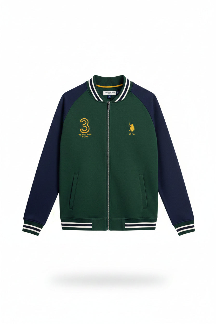 Men's Elite Pro Heritage Varsity Bomber Jacket – Premium High-Density Interlock Track Jacket