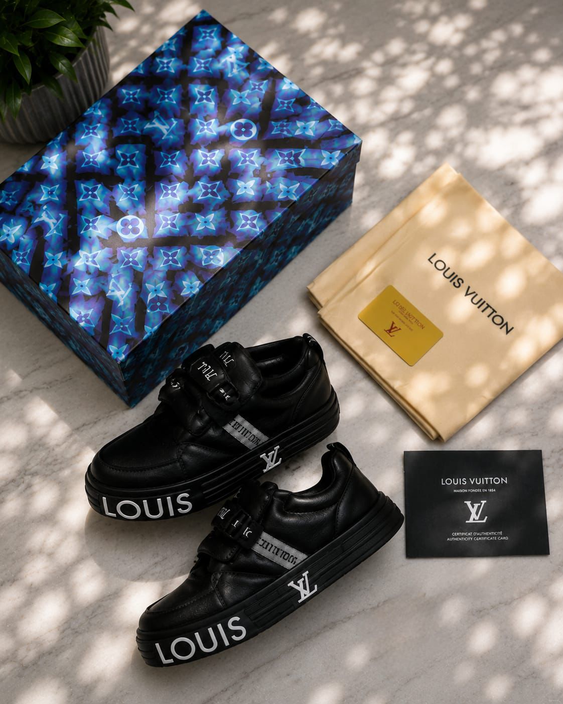 Louis Vuitton Maxi Trainer Black Padded Graphic Sole Luxury Sneakers