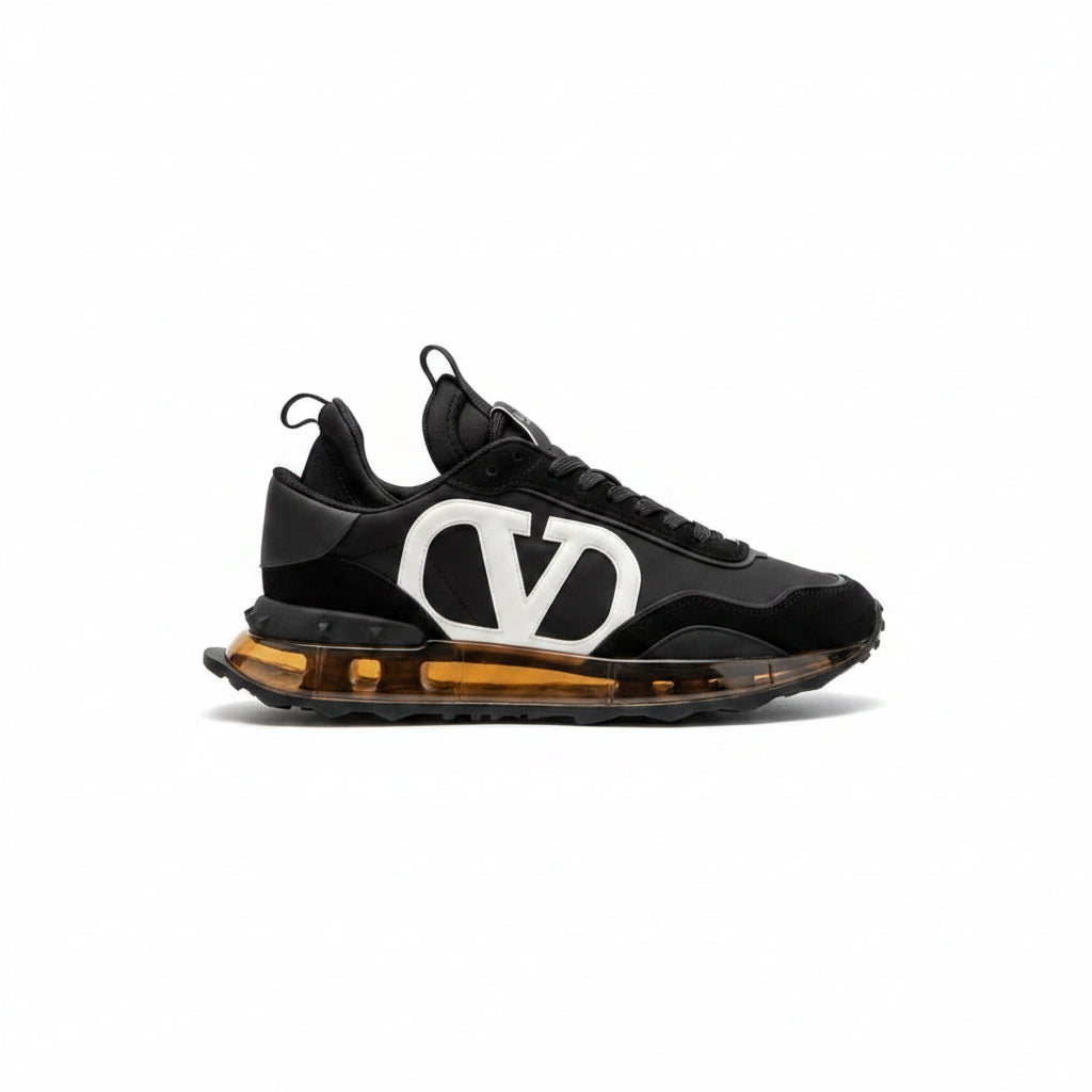 Valentino Garavani VLogo Pace Luxury Black Suede and Matte Sneakers