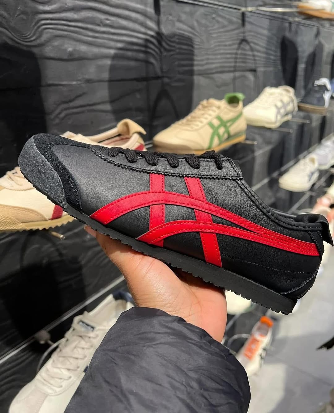 Onitsuka Tiger Mexico 66 "Black Classic Red" Premium Retro Sneakers