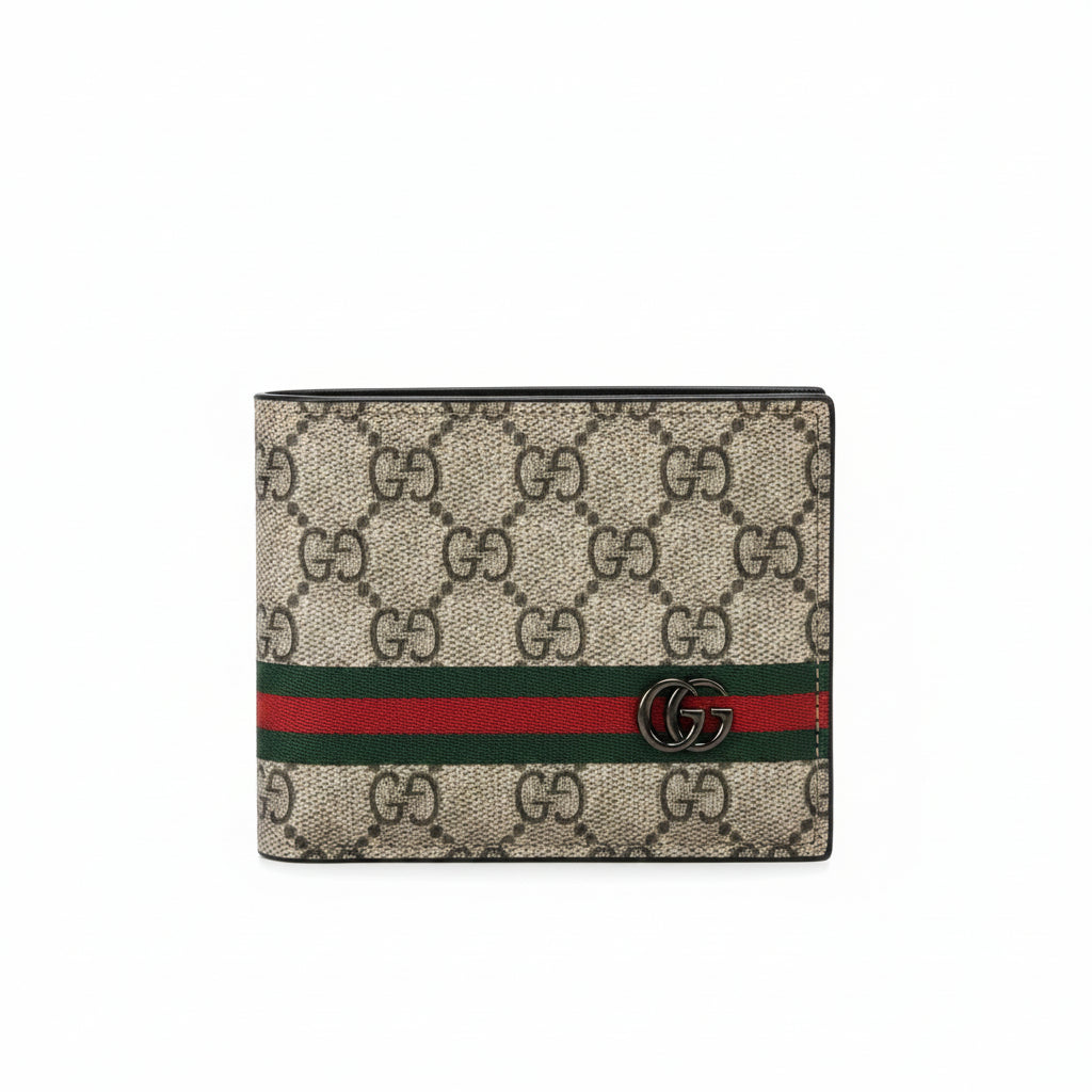 Gucci Ophidia GG Supreme Web Detail Bifold Wallet