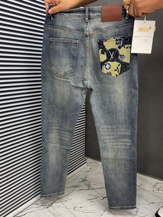 Louis Vuitton Premium Hyperflex Denim Jeans – LV Yellow Bandana Pocket Edition