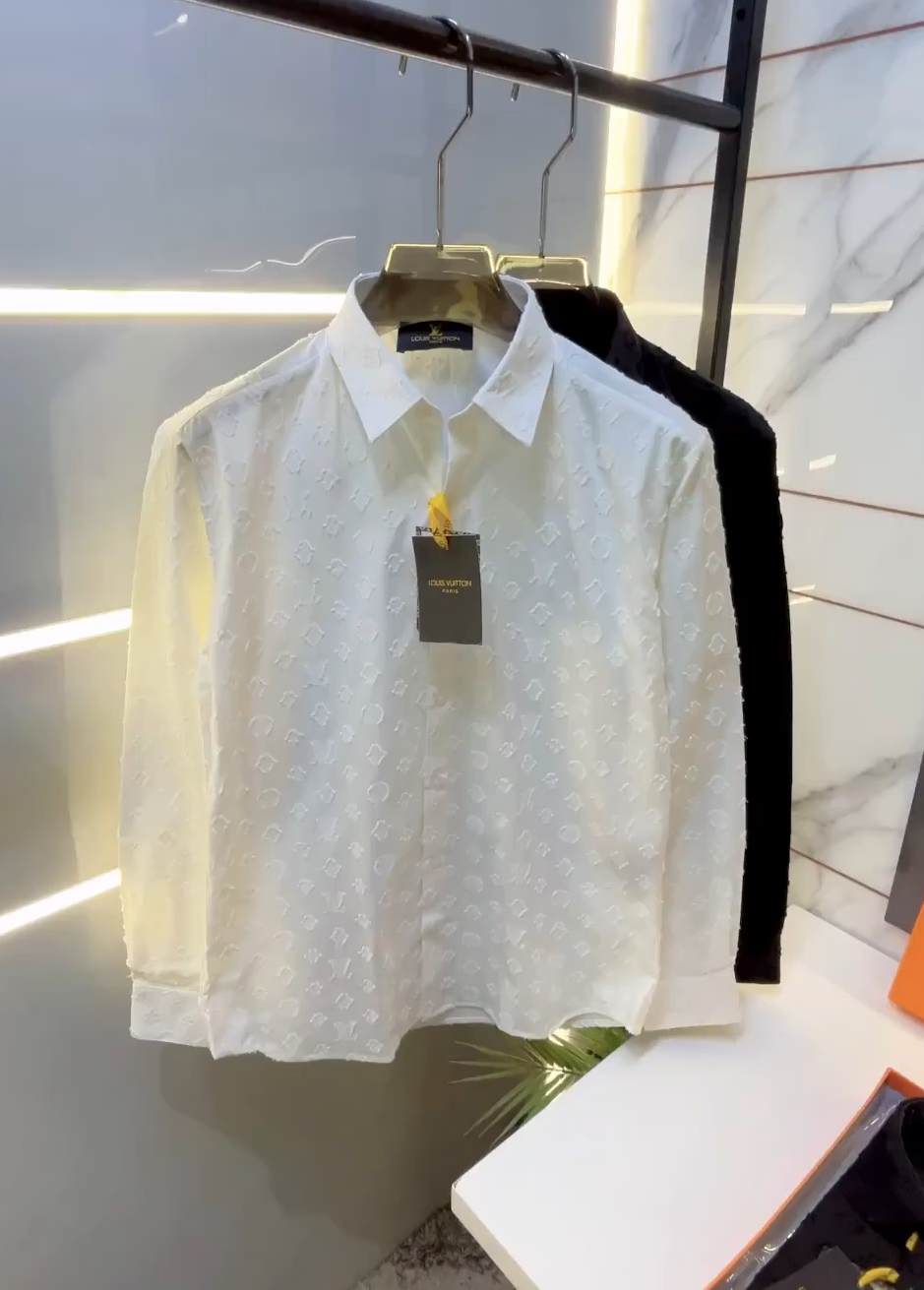 Louis Vuitton Imported Premium Shirt With Original Box Packing – LV Monogram Embossed Edition