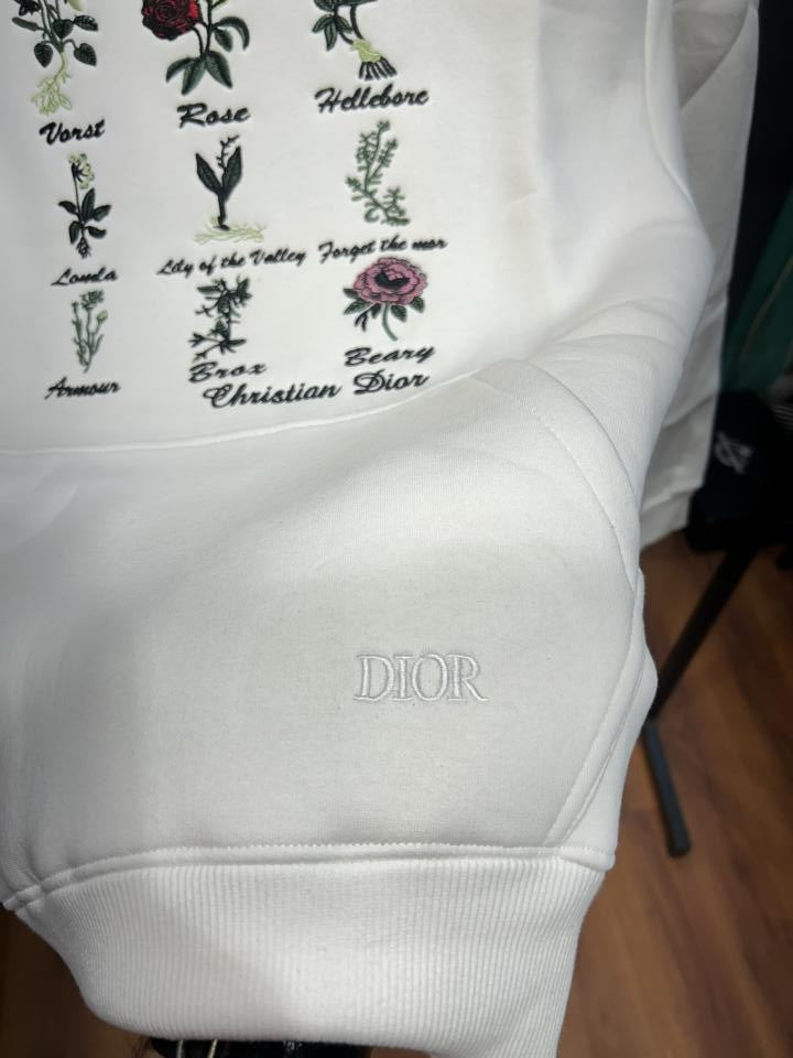Christian Dior Premium Botanical Embroidered Hoodie – Imported Edition